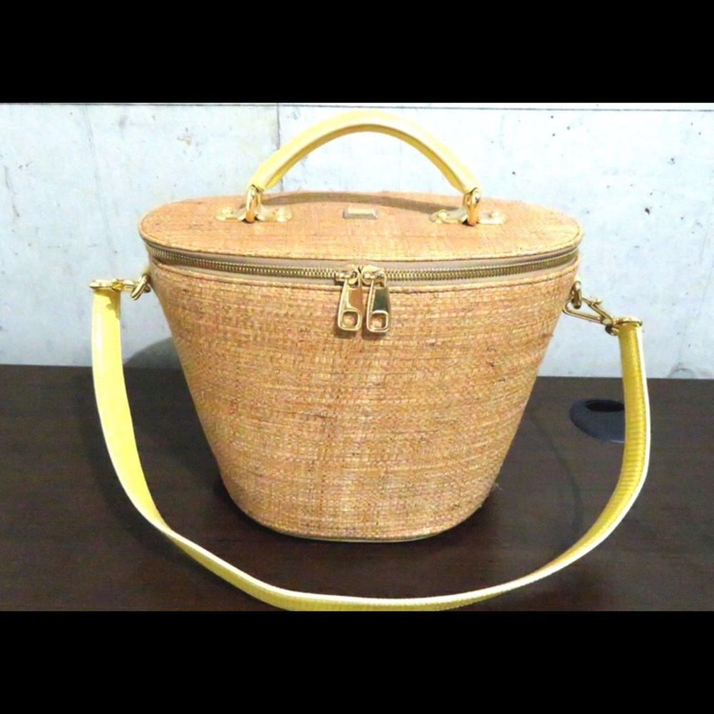 Dolce gabbana raffia bucket RARE lizard tr…